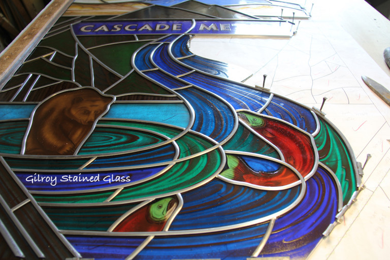 Leading in progress ©Gilroy Stained Glass