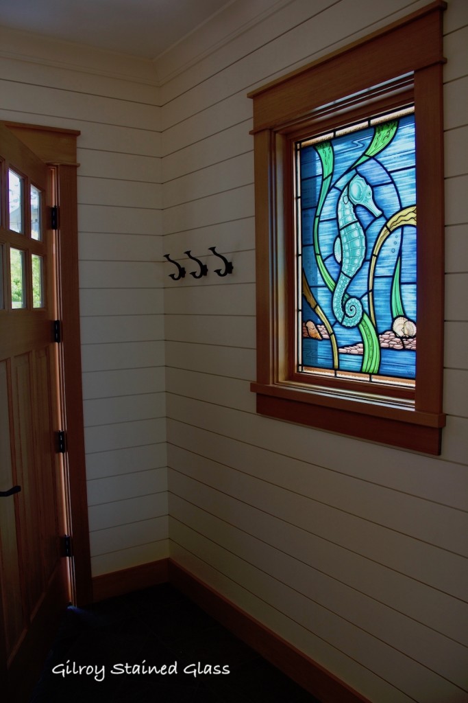 Seahorse installed(1) ©Gilroy Stained Glass